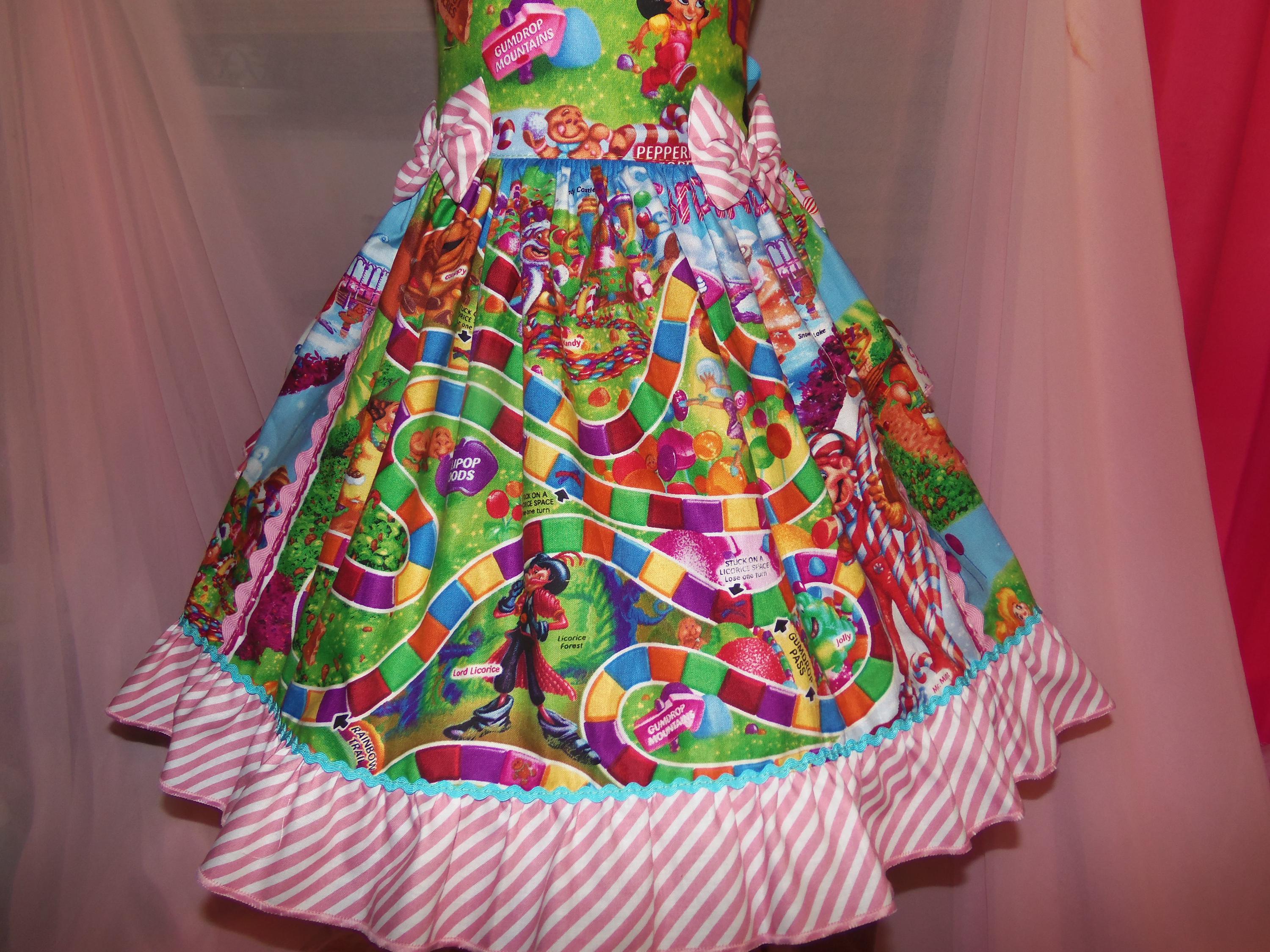 Candyland Board Game Vintage fabric Dress