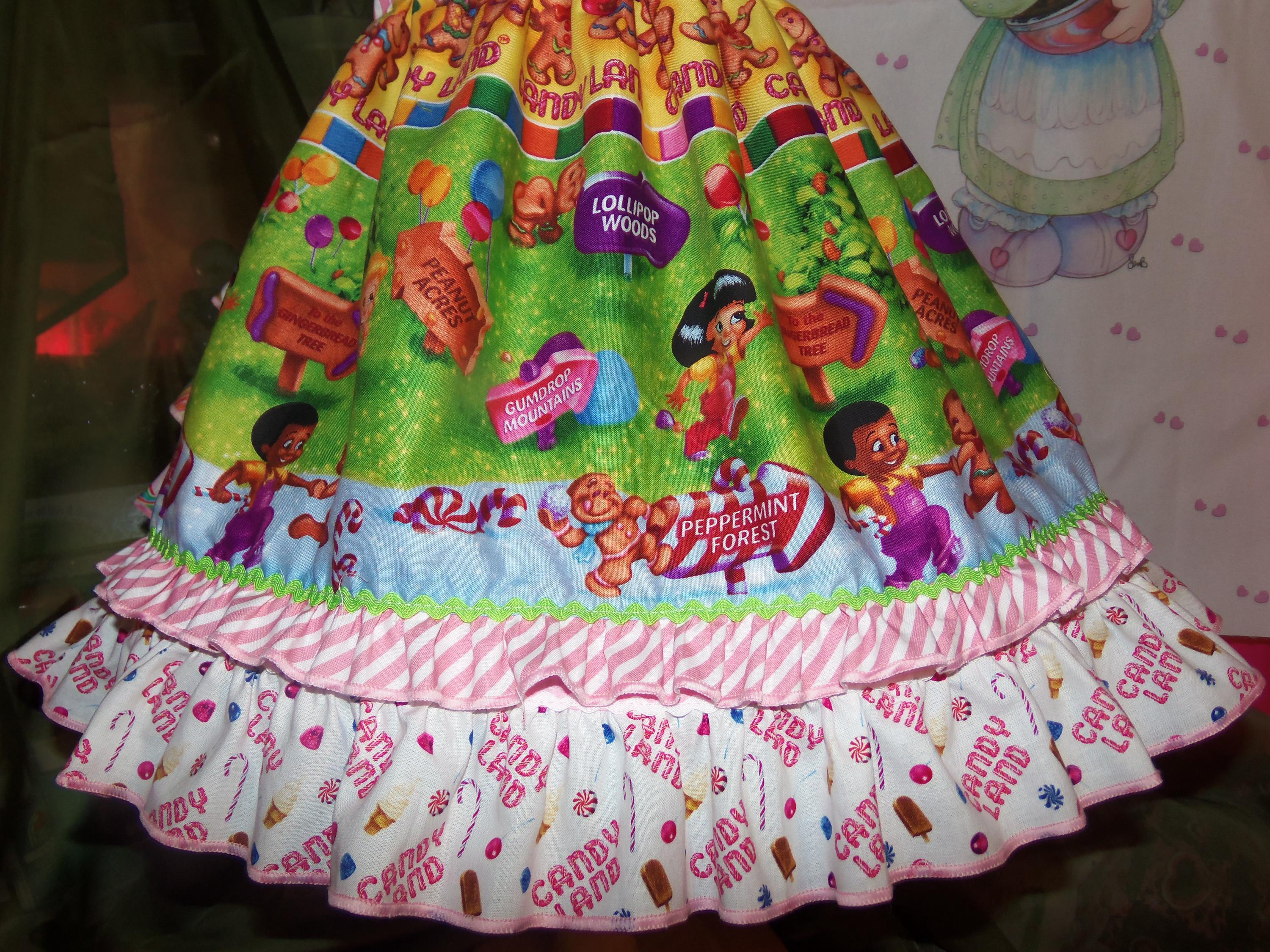 Candyland Game Board RARE vintage fabric Dress -  Size 6