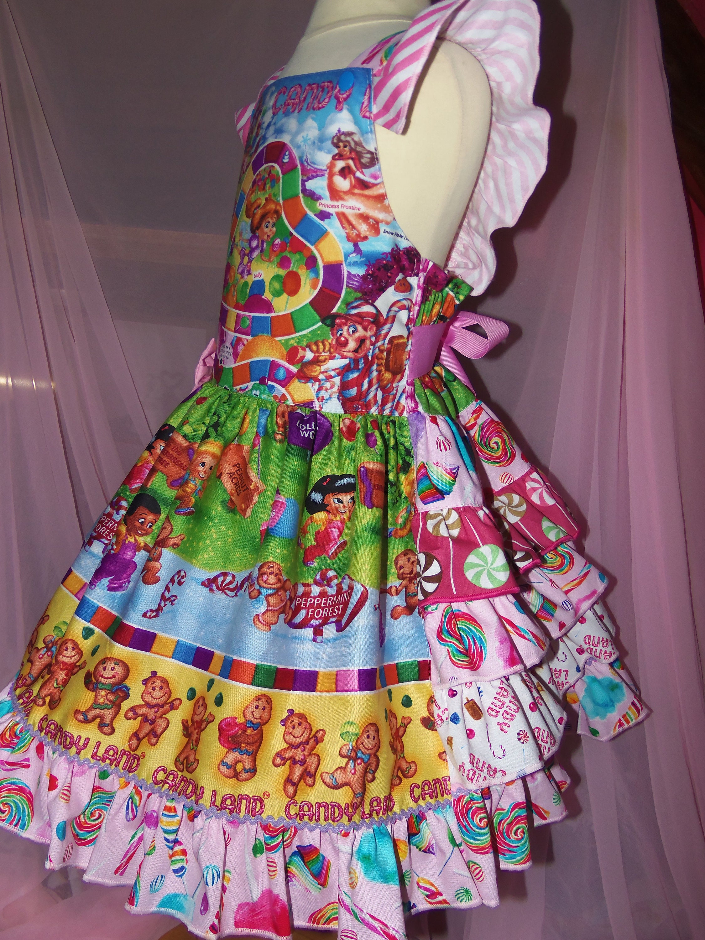 Candyland vintage fabric  Dress Size 4t ruffles