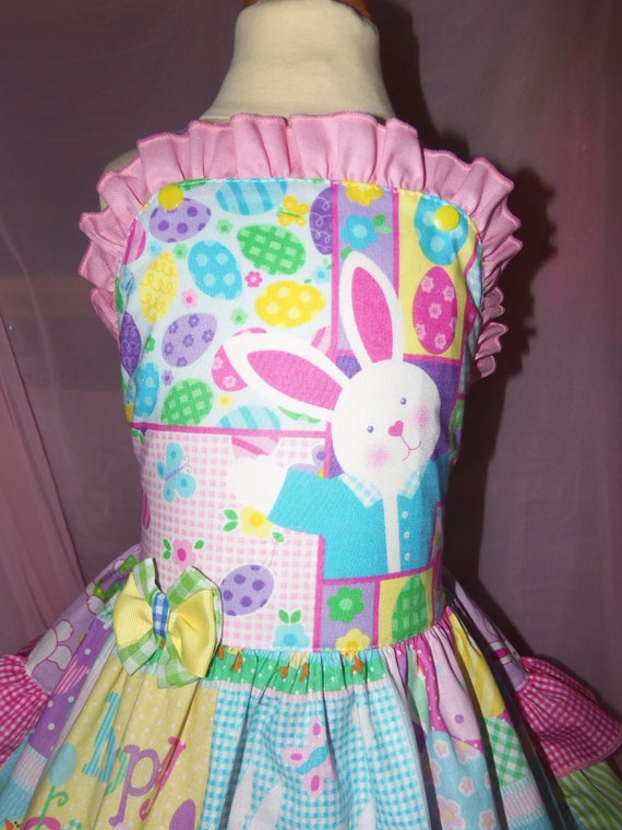 Girl's Easter Baby Bunny Butterfly Flowers Dress Size 6
