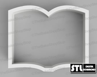 Open Book Cookie Cutter - STL Download
