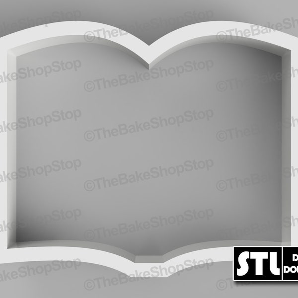 Open Book Cookie Cutter - STL Download