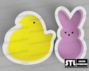 Marshmallow PEEPS Cookie Cutter Set - STL Download