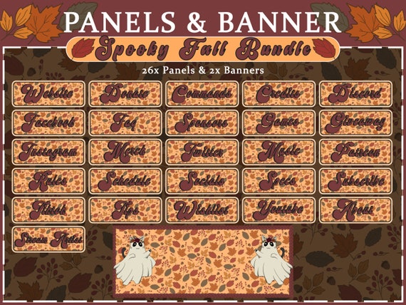 Fall Streamer Designs Twitch Spooky Fall Banner and Panels Stream Decor Stream - Etsy