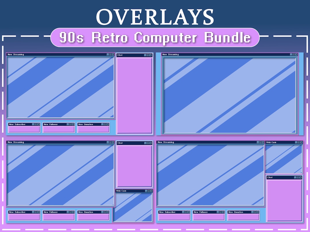 90s Retro Computer Twitch Aesthetic | Overlay | Twitch |stream | Retro ...