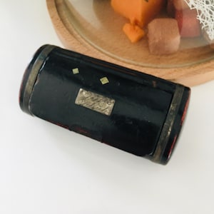 Antique vintage wooden snuff box / snuff box 10 cm