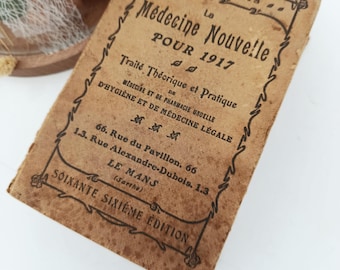 Antique medical book 1917 – La Médecine Nouvelle – vintage anatomy – antique pharmacy – cabinet of curiosities – WW1 medical book