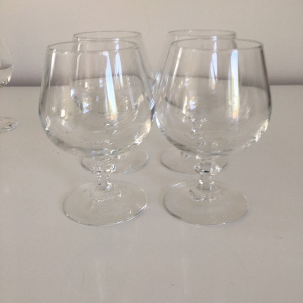 Set of 4 vintage crystal cognac glasses