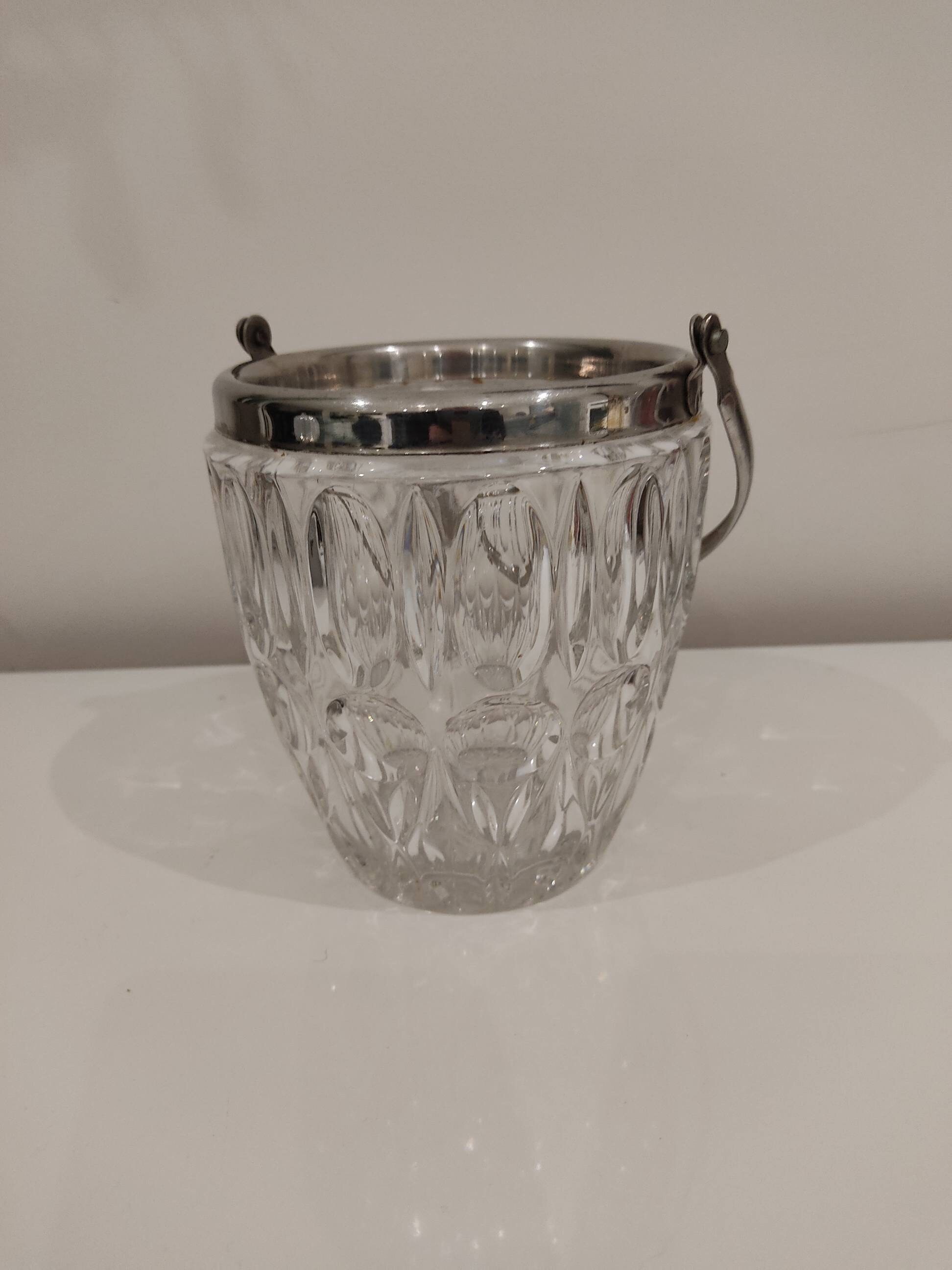 Ancien Seau à Glace en Verre France