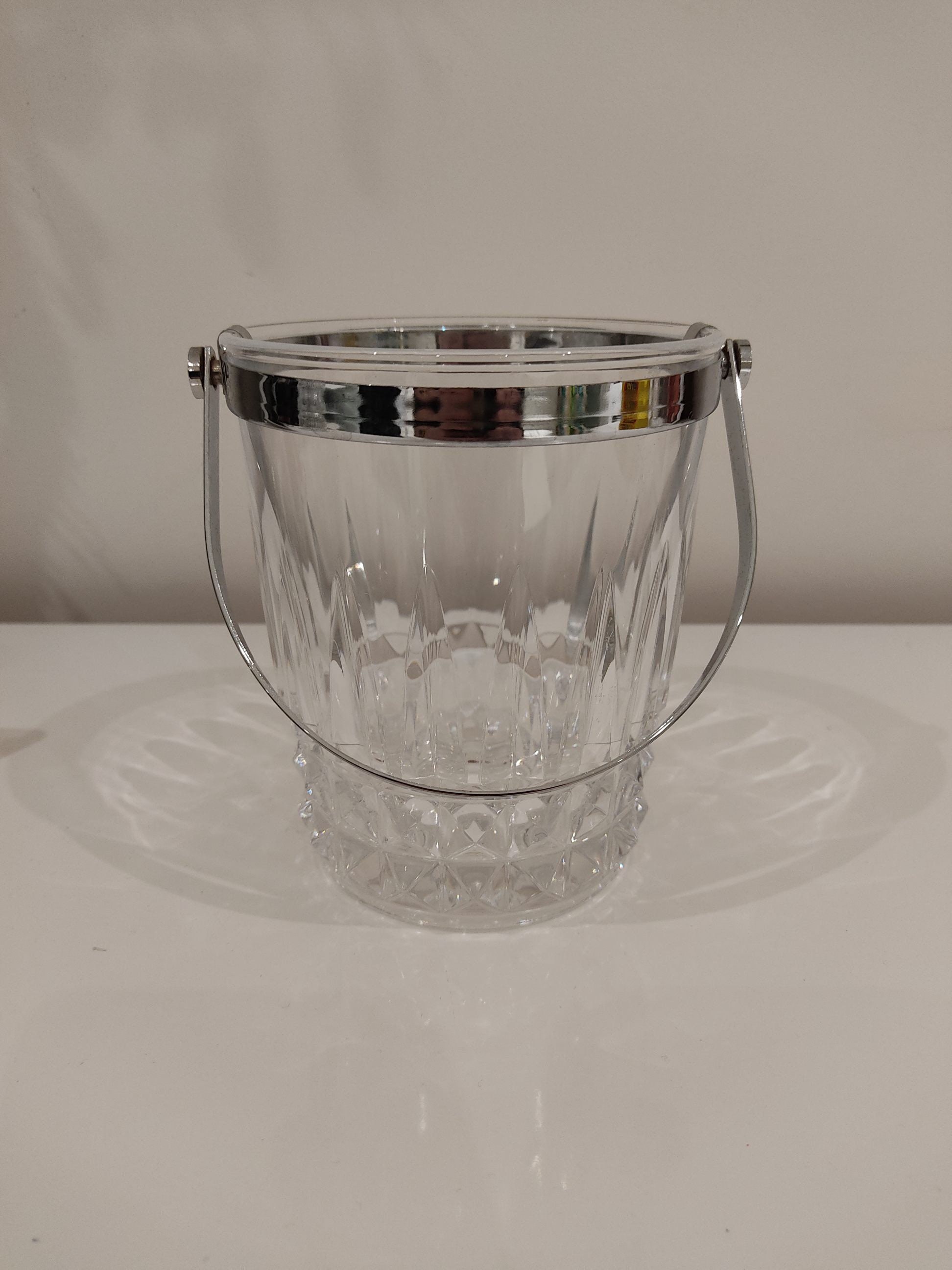 Ancien Seau à Glace en Verre Vintage France