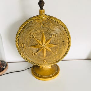 Rare old ceramic lamp Vallauris France year 50 vintage marine decor 40 cm