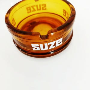Antique small vintage glass suze ashtray from France