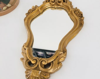 Ancien miroir doré style baroque France vintage