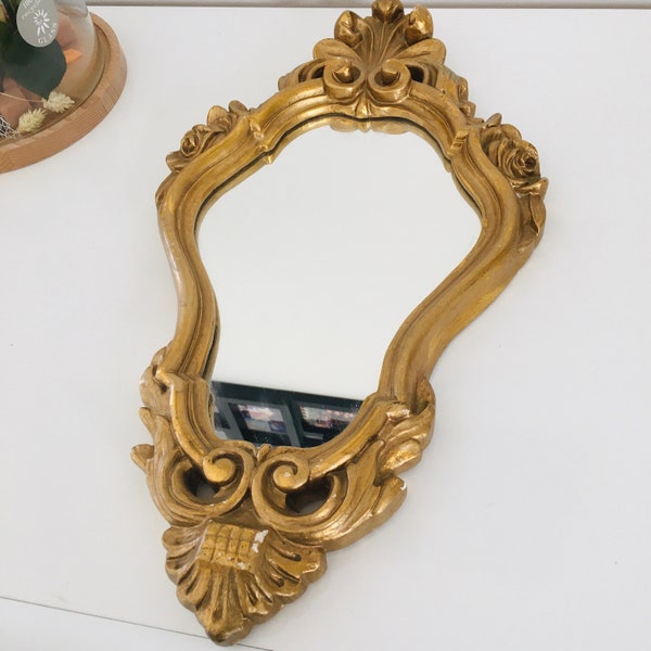 Ancien miroir doré style baroque France vintage