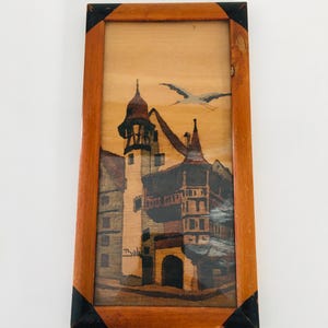 Plateau-tableau BOLI Donon Alsace - Bois Art Déco Vintage - Occasion