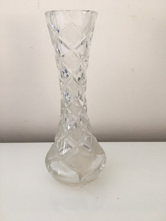 Petit vase ancien en cristal de bohème Pologne 17 cm Etsy France