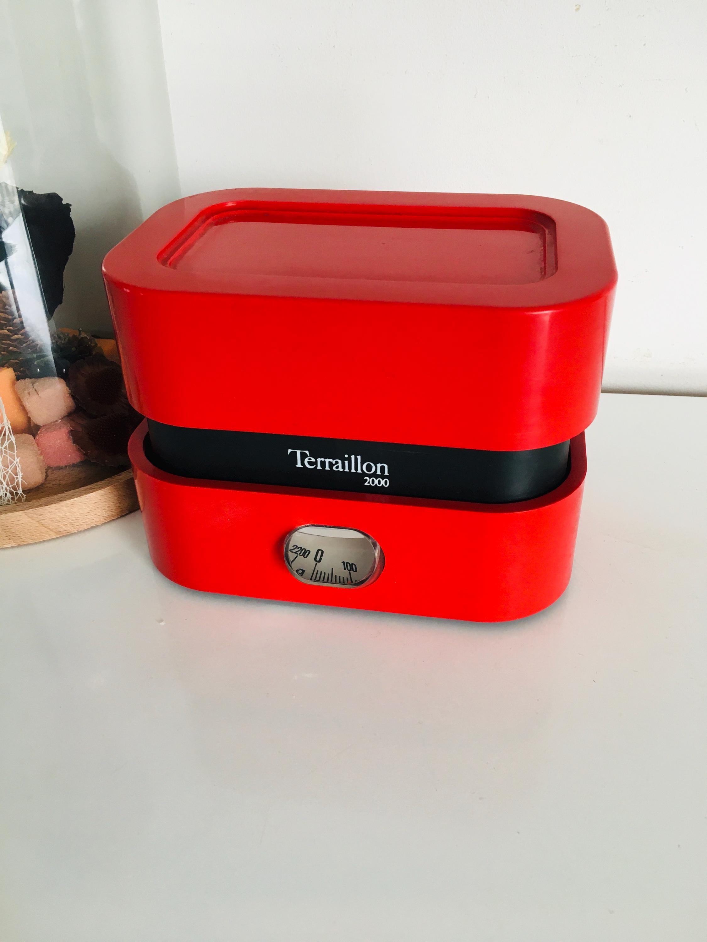 Balance De Cuisine Mécanique Vintage Terraillon - 2,2 Kg - Rouge Années 70 - État Top
