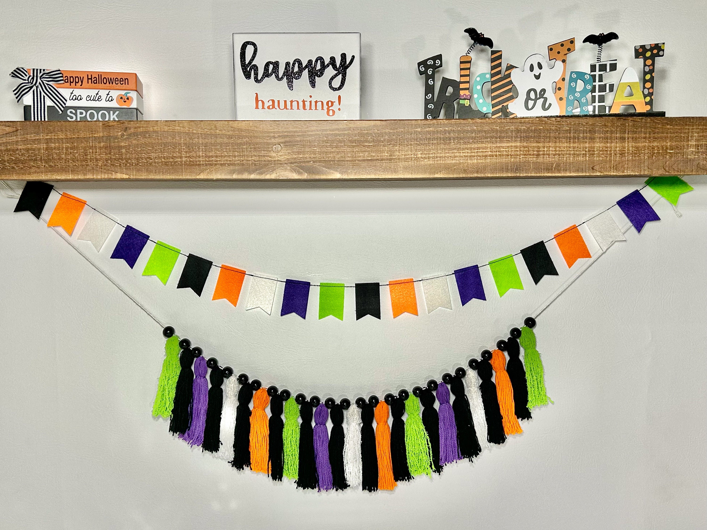 DIY Ghost Tassel Garland for Halloween with Clover's Tassel