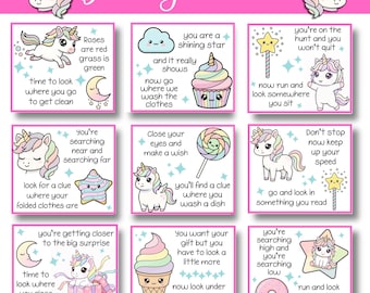 Unicorn Birthday Scavenger Hunt for Kids | Printable Treasure Hunt Party Activity Game
