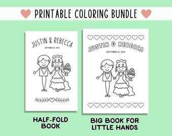 Personalized Kids Wedding Activity Coloring Book Bundle (Digital Download)