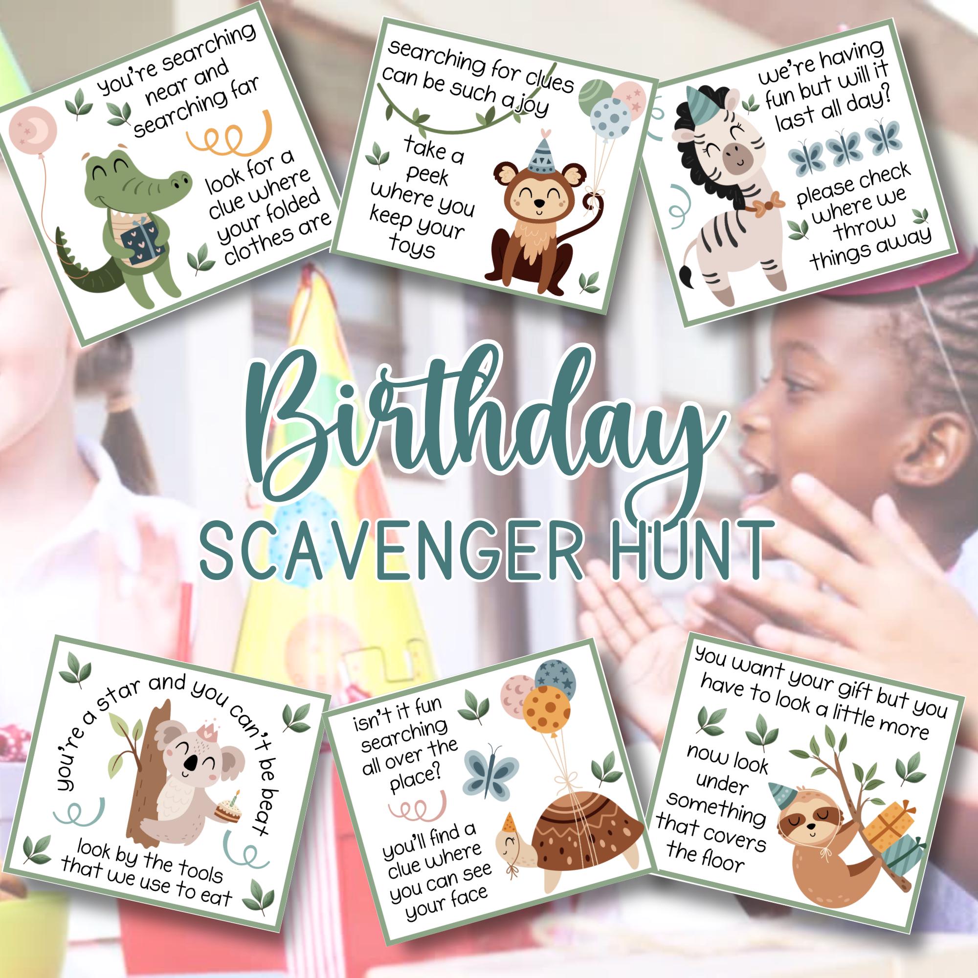Safari Birthday Scavenger Hunt for Kids | Jungle Theme Printable ...