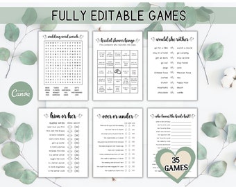 Editable Bridal Shower Game Bundle Games for Bridal Shower Game Templates Printable Wedding Shower Game Bridal Shower Ideas He Said She Said