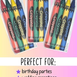 Bulk Crayons Coloring Crayons Bulk Wedding Favor Birthday Favor Kid Party Favor Kids Art Grab Bag Gift Nontoxic Crayon Packaged Crayon image 10