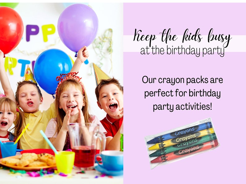 Bulk Crayons Coloring Crayons Bulk Wedding Favor Birthday Favor Kid Party Favor Kids Art Grab Bag Gift Nontoxic Crayon Packaged Crayon image 5