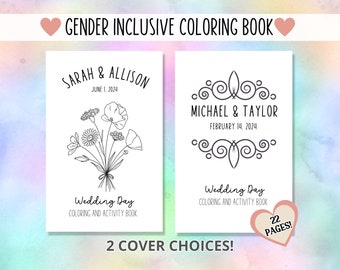 Personalized LGBTQ Wedding Activity Book | Kids Coloring Pages (Digital Download)