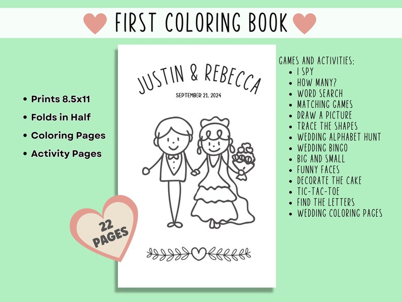 Kids Wedding Activity Bundle Coloring Book Wedding Coloring Kids