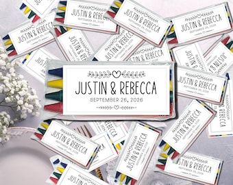 Personalized Wedding Favor Crayons Kids Table Custom Party Coloring Kids Favor Rehearsal Dinner Activity Reception Game