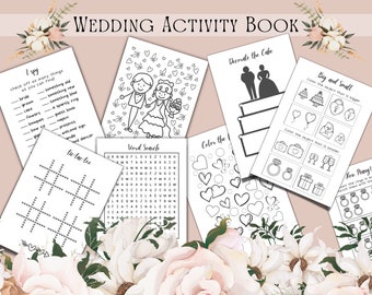 Kids Wedding Activity Book, Download and Print, Wedding Games, Coloring Pages, Kids Wedding Table Activity Pack