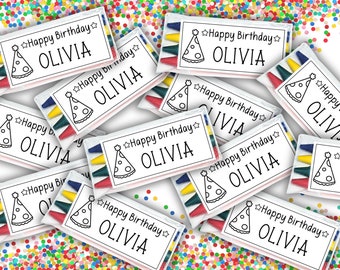 Personalized Kids Coloring Crayons Kids Birthday Custom Crayons Personalized Coloring Kids Birthday Party Favor Personalized Birthday Gift