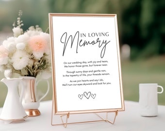 In Loving Memory Sign Printable Memorial Sign Wedding Printable Memory Wedding Sign Modern Wedding Sign Printable Forever in our Heart