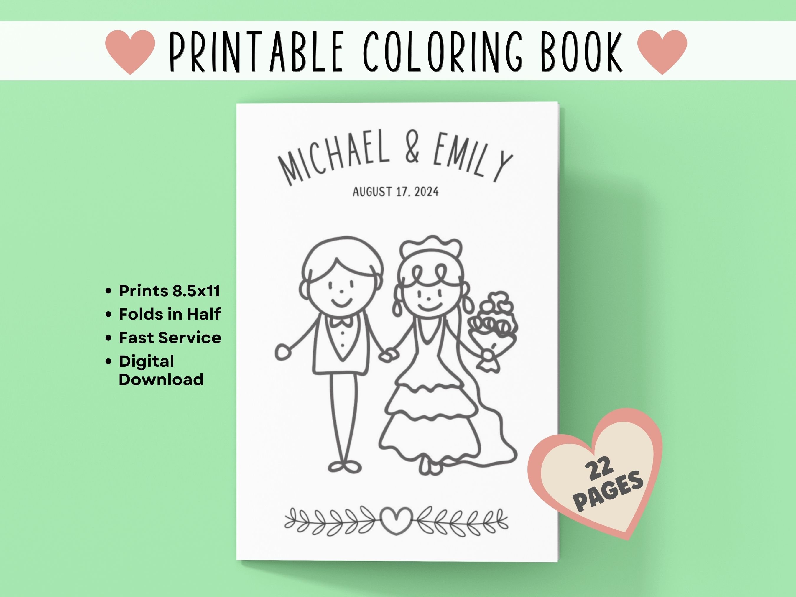 Wedding Coloring Book for Kids: Bride and Groom Coloring Book for kids ages  4-8, wedding coloring books for kids