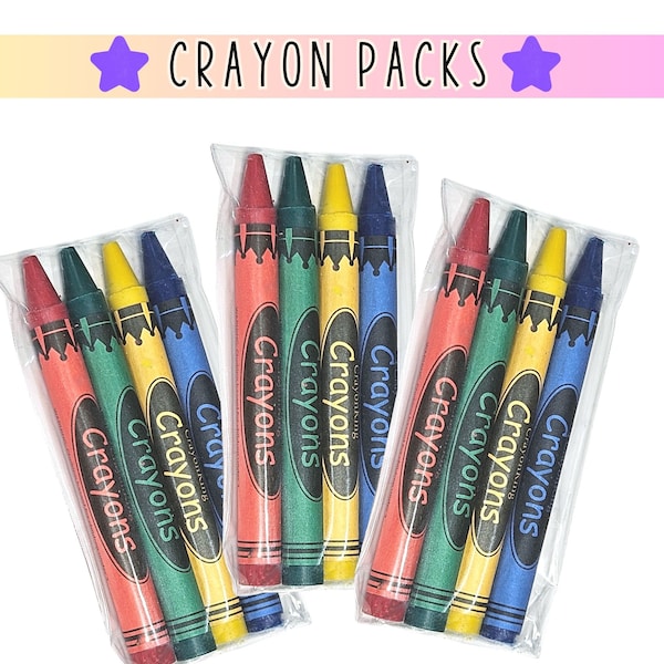 Bulk Crayons Coloring Crayons Bulk Wedding Favor Birthday Favor Kid Party Favor Kids Art Grab Bag Gift Nontoxic Crayon Packaged Crayon