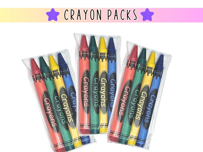 Bulk Crayons Coloring Crayons Bulk Wedding Favor Birthday Favor Kid Party Favor Kids Art Grab Bag Gift Nontoxic Crayon Packaged Crayon image 1