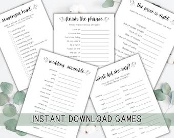 Bridal Shower Ideas Wedding Shower Games Editable Bridal Shower Activities What's in your Purse Who Knows the Bride Games for Bridal Shower