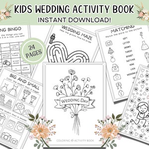 Instant Download Wedding Day Reception Game Kids Activity Kits For Wedding Wedding Activity Book For Kids Printable Wedding Coloring Book