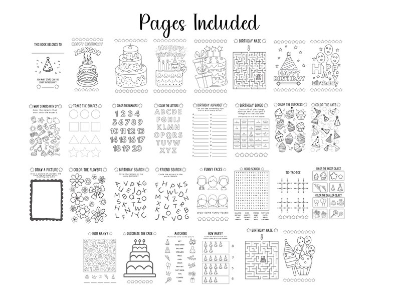 Personalized Birthday Coloring Book Custom Birthday Party Favors Kids ...