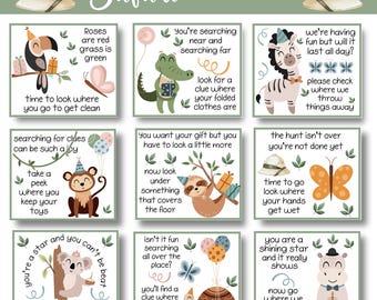 Safari Birthday Scavenger Hunt for Kids | Jungle Theme Printable Treasure Hunt Party Activity Game
