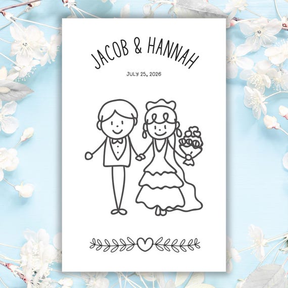 Kids Wedding Activity Book: 22 Page Coloring & Games (Digital Download)