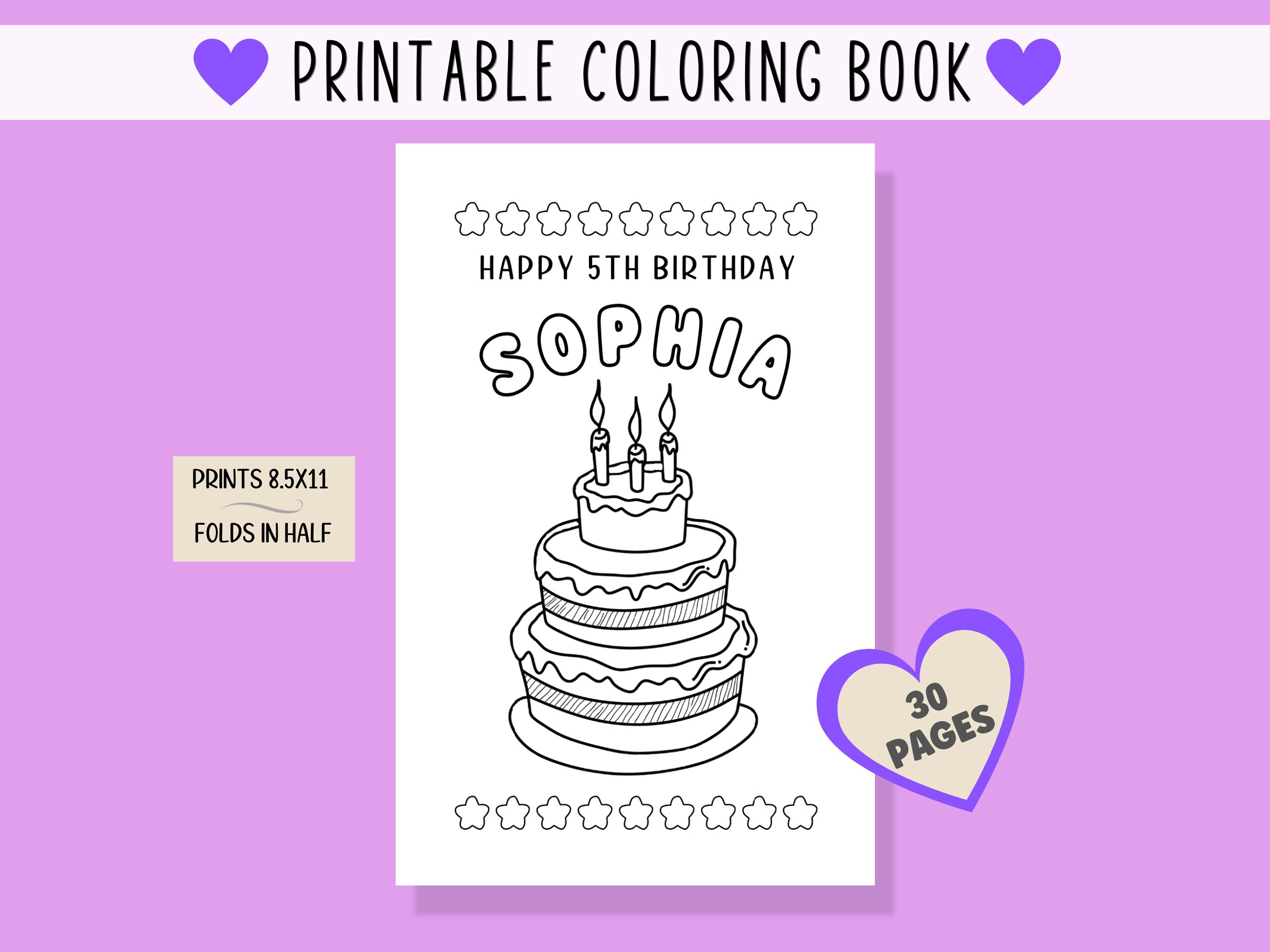 Personalized Birthday Coloring Book Custom Birthday Party Favors Kids ...