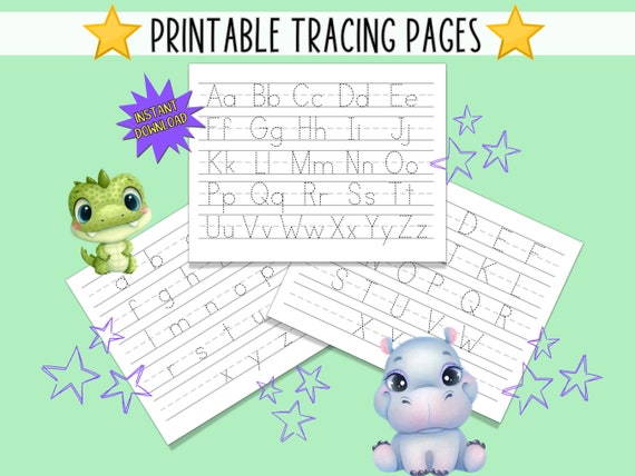Mermaid Letter Tracing Book: 52 Printable Pages of Alphabet Handwriting  Practice for Preschool and Kindergarten (Instant Download) 