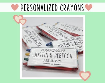 Wedding Party Favors Custom Crayon Kids Table Personalized Wedding Favor Wedding Coloring Wedding Kids Favor Wedding Activity Reception Game