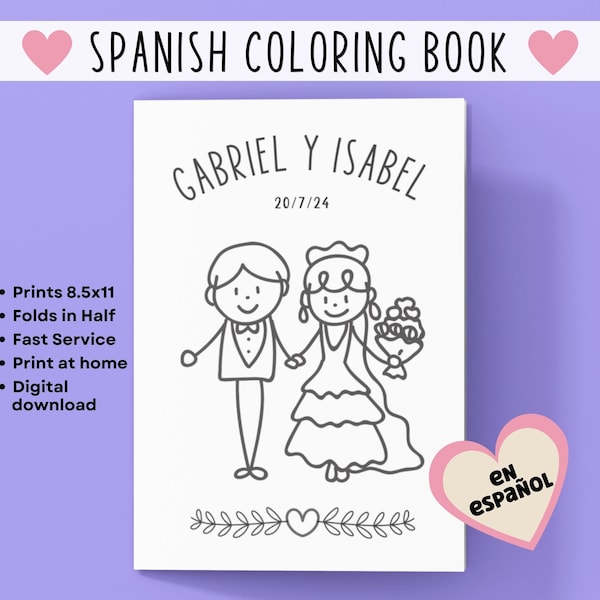 Libro para colorear de bodas para niños en español Libro para colorear de bodas para niños Libro para colorear de bodas para niños Libro de actividades para bodas para niños Páginas para colorear para niños