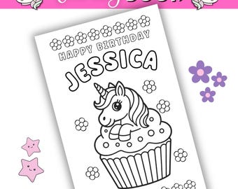 Printable Unicorn Birthday Coloring Book: 22 Page Party Game Activity (Digital Download)