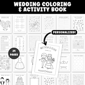Personalized Wedding Coloring Book for Kids: 24 Page Activity Book (PDF Download)