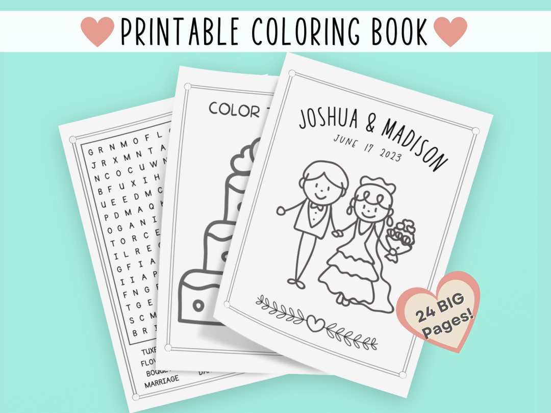 Wedding Coloring Kids Wedding Kids Wedding Favors Wedding Coloring Book ...