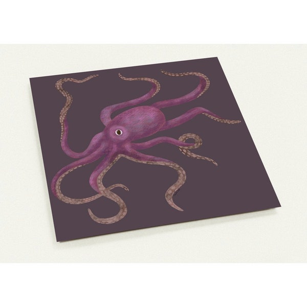 Purple Octopus pack of 10 cards- designed by PauwieArtStudio